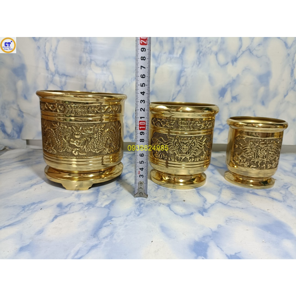 Lư ống rồng nhỏ trung vừa bằng đồng TP