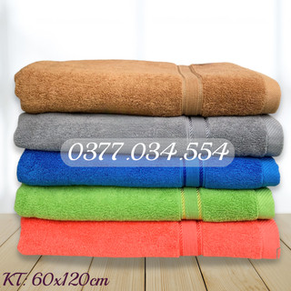 Khăn tắm Huy Linh  60x120cm với sợi bông cotton dày thấm hút tốt, không đổ lông, không ra màu