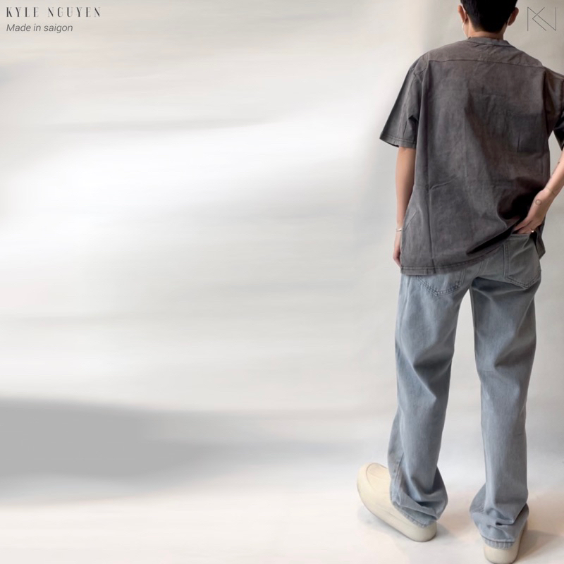 QUẦN JEANS SUÔNG ỐNG RỘNG_XANH - COMFORT JEANS'S KN