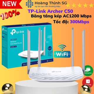Bộ phát wifi tp-link archer c50 chuẩn ac 1200mbps - chính hãng tp-link - bảo hành 24 tháng