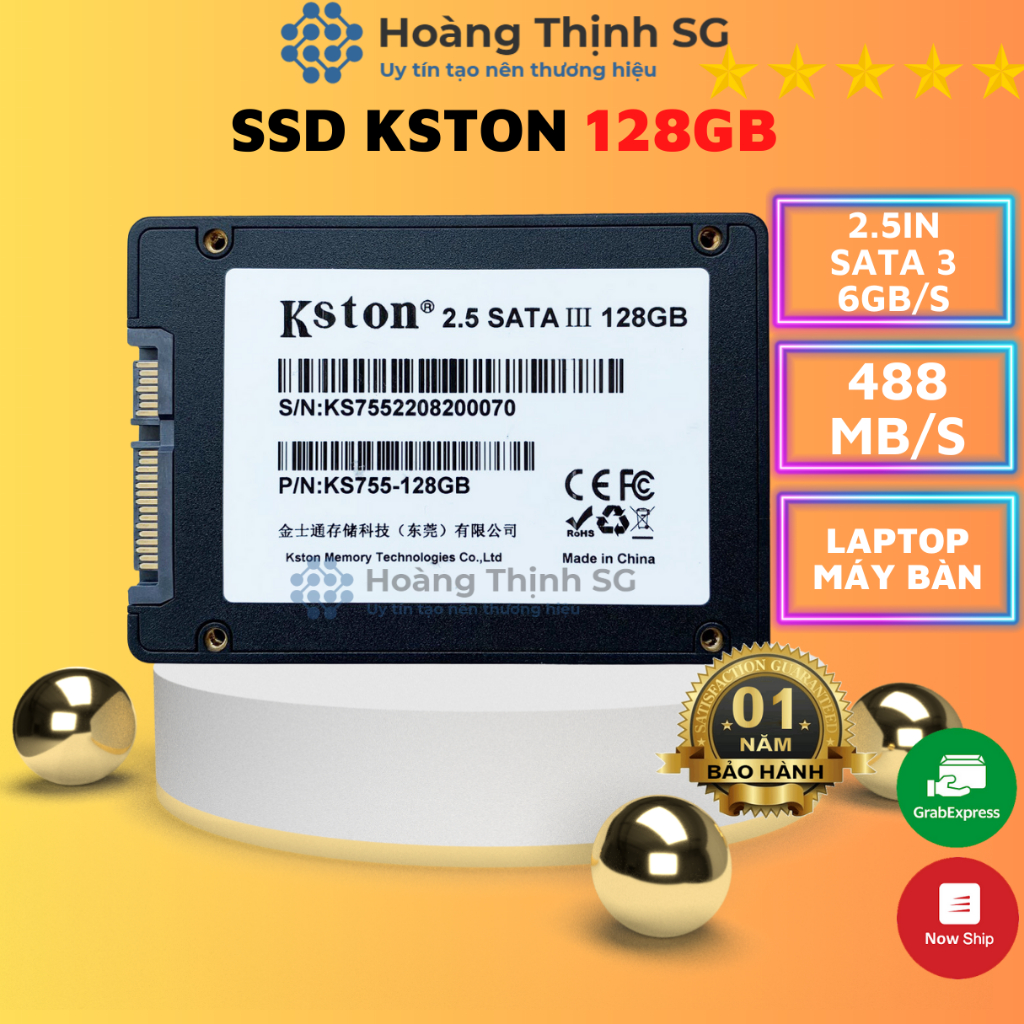 Ổ cứng SSD 128GB KSTON 2.5in SATA III dùng cho laptop - máy tính PC, Bảo hành 1 năm 1 đổi 1