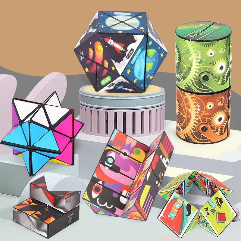 Đồ Chơi Khối Rubik 3D có từ tính Thay Đổi HìnhDạng Độc Đáo phát triển trí sáng tạo Cho Trẻ Thiết Kế Magnetic Magic Rubic