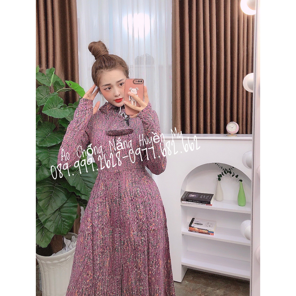 Áo Chống Nắng Nữ Toàn Thân 3 Lớp Vải Lanh Cao Cấp