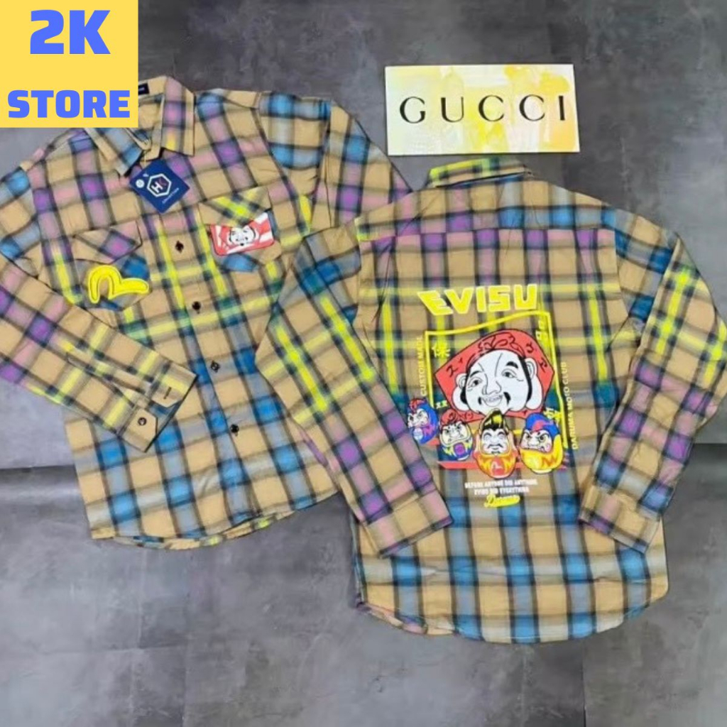 Áo sơ mi nam EVI.SU 7 Màu phối sọc caro in họa tiết đẹp phong cách trẻ trung mẫu mới nhất SHOP 2K_STORE