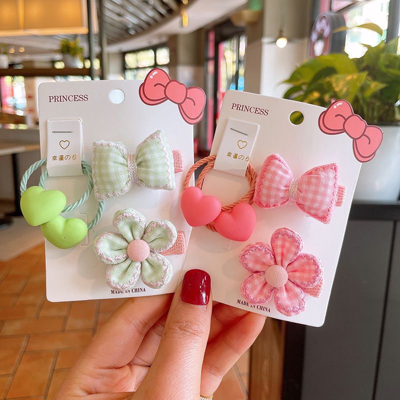 Set kẹp cột tóc cho bé vải mềm dễ thương