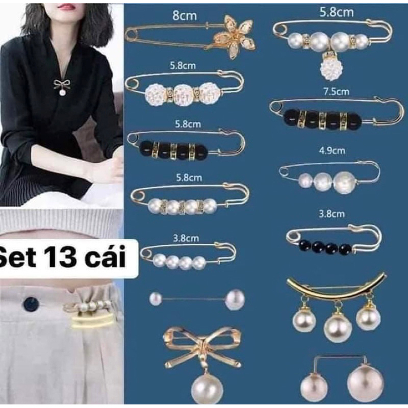 SÉT 13 CHI TIẾT GHIM CÀI QUẦN ÁO SIÊU XINH CHO NỮ – MAX SIÊU THỊ TIỆN ÍCH