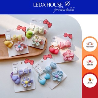 Set kẹp cột tóc cho bé vải mềm dễ thương