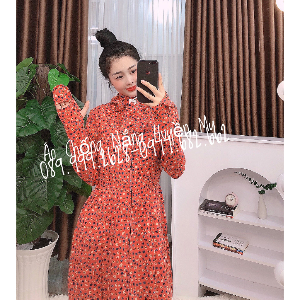 Áo Chống Nắng Vải Lanh Nhung Toàn Thân 3 Lớp Mát Lạnh Mặc Khoe Dáng