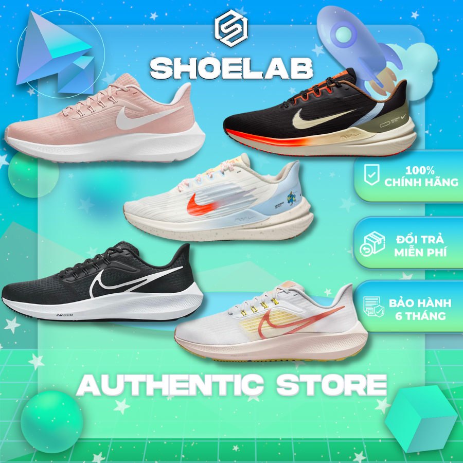 Giày chạy bộ nam nữ Air Zoom Pegasus 39,NK Air Winflo9 Thời trang,hồng trắng, xanh cam,, SHOELAB