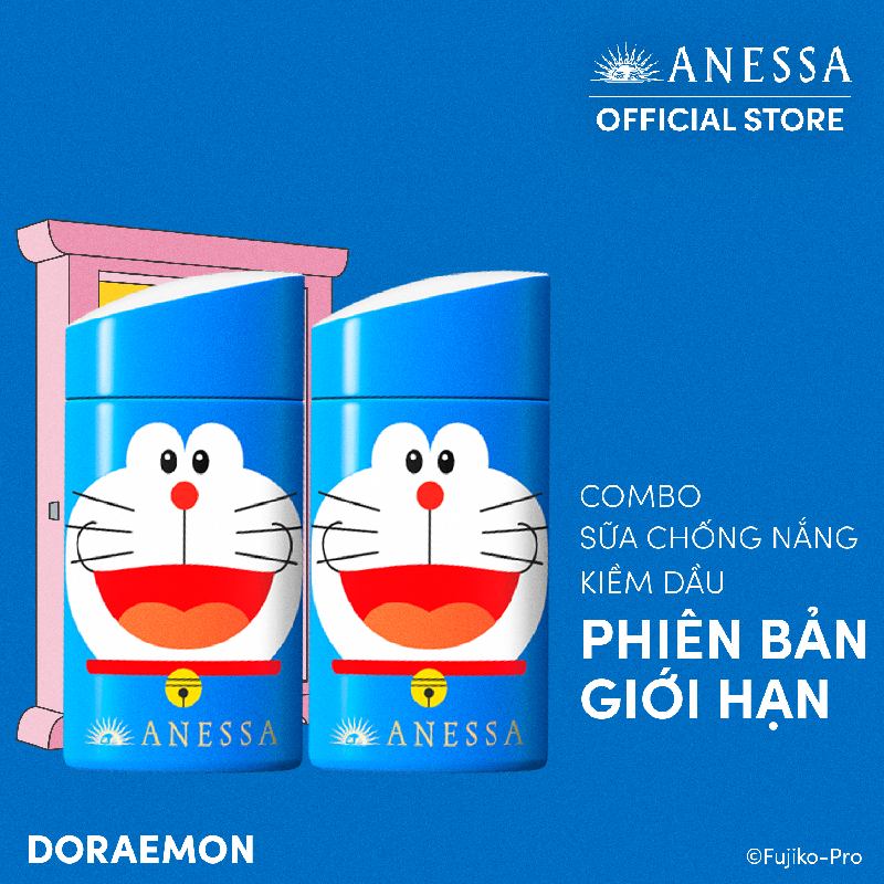 Bộ 2 Sữa chống nắng dưỡng da kiềm dầu bảo vệ hoàn hảo SPF50+ PA++++ 60ml/chai _ Doraemon