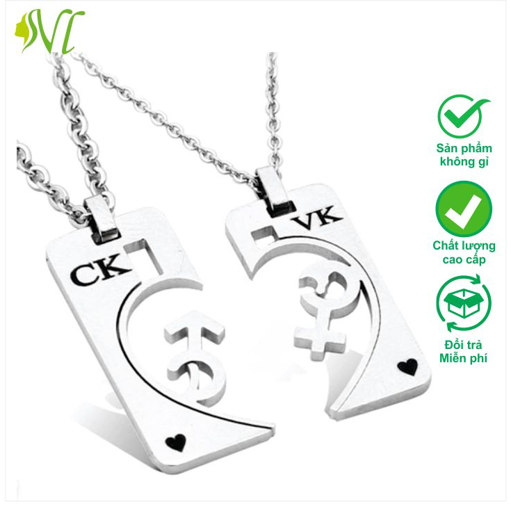 Dây chuyền cặp ổ khóa chìa khóa cỏ 4 lá may mắn