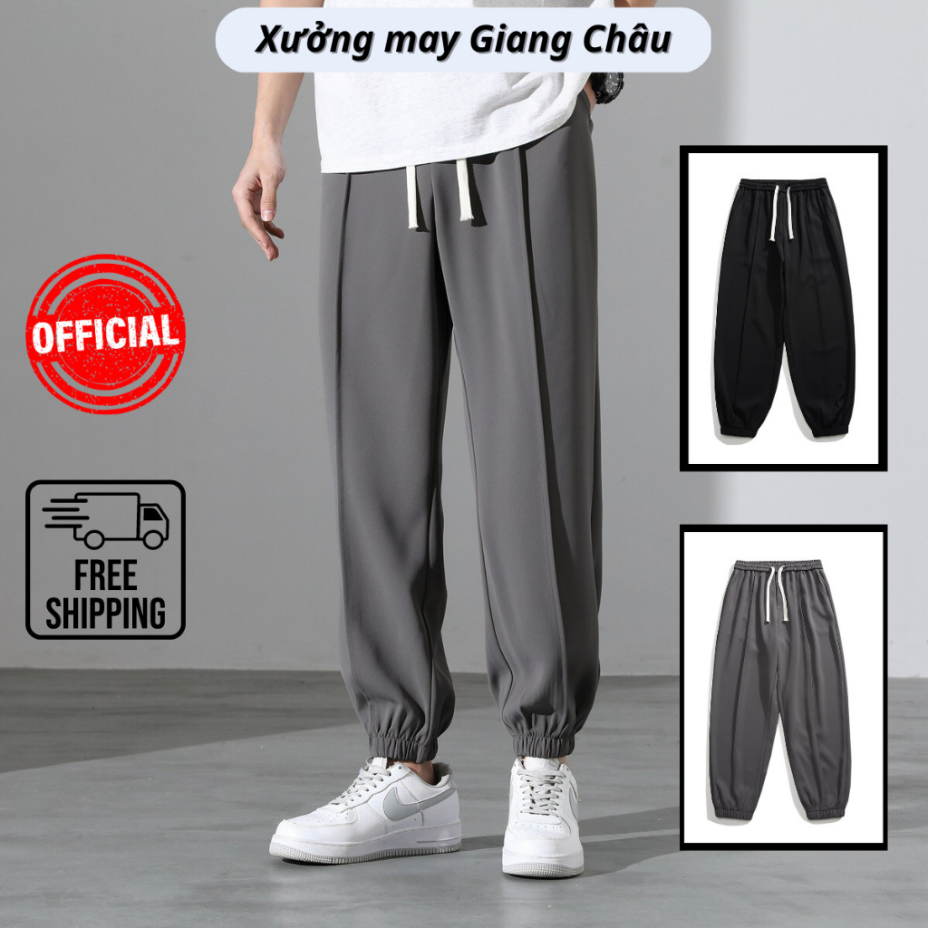 Quần Jogger Nam Tuyết Mưa Ống Rộng Bo Gấu - Chất Liệu Thun Co Dãn & Thoáng Mát