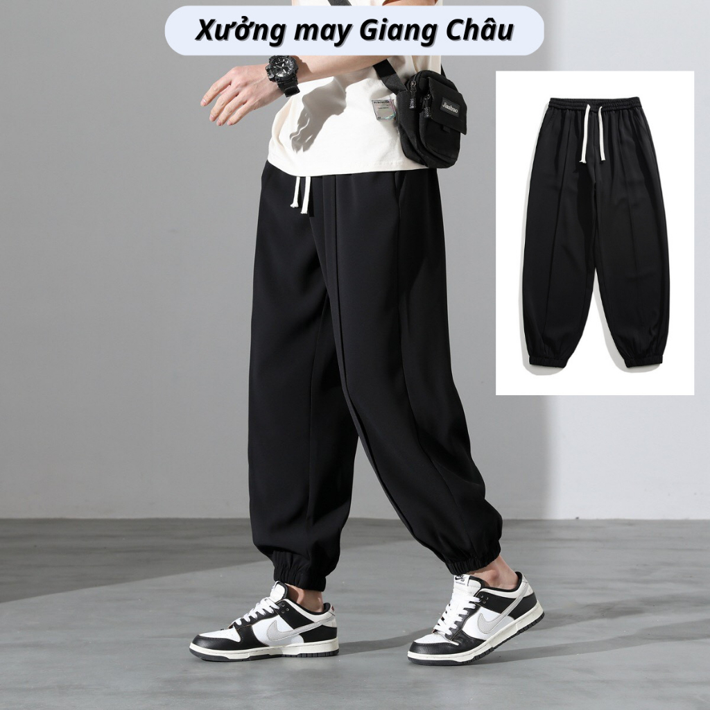 Quần Jogger Nam Tuyết Mưa Ống Rộng Bo Gấu - Chất Liệu Thun Co Dãn & Thoáng Mát