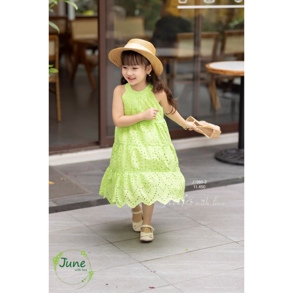 June Đầm Ren Bé Gái Vải Mềm