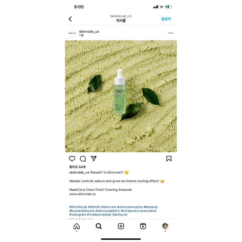 Tinh chất phục hồi da SKINRx LAB MadeCera Cream Fresh Clearing Ampoule Serum 100ml