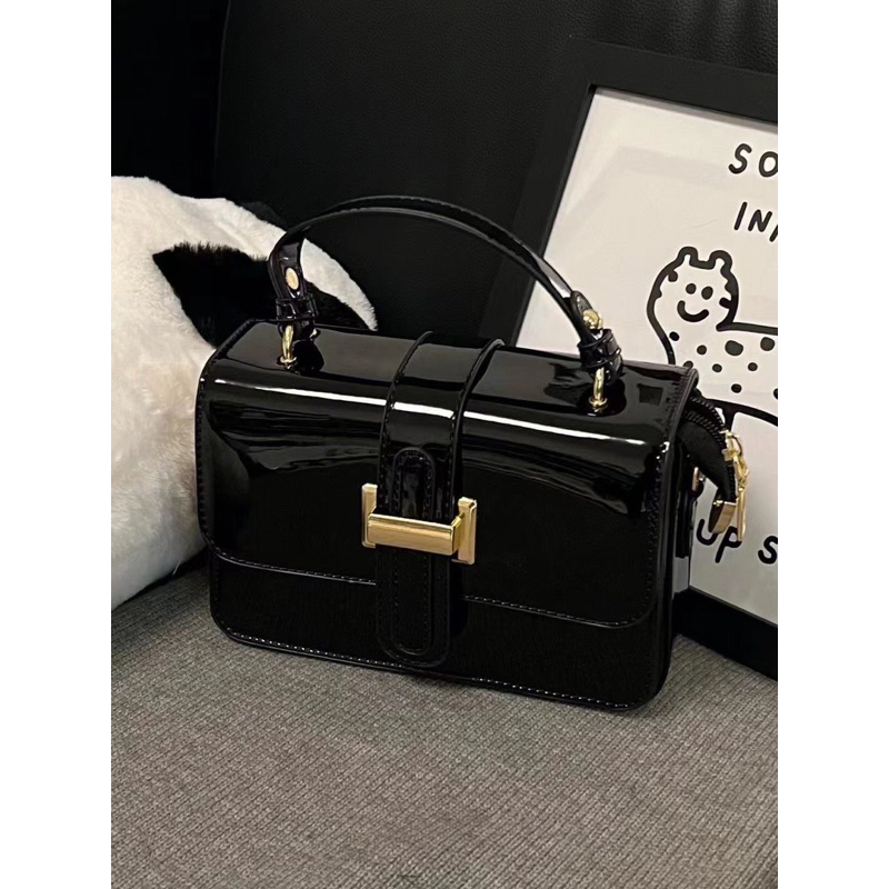 Túi Đeo Chéo Nữ Da PU Bóng Khoá Bấm Phong Cách Tối Giản❤️
