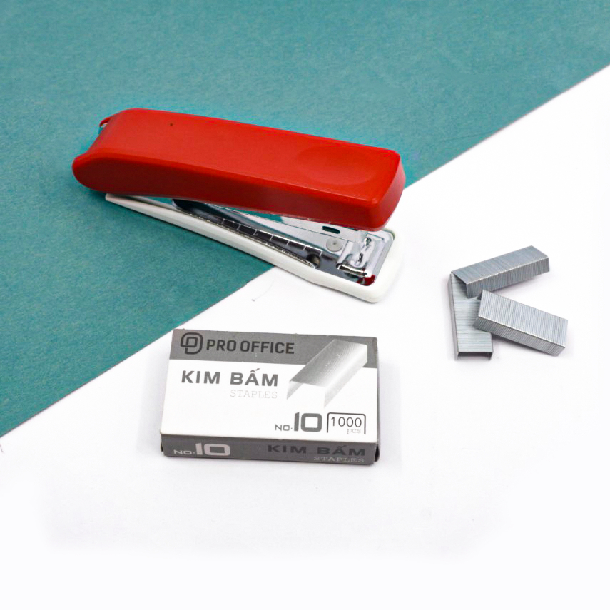 Bấm Kim Hải Hà Pro Office ST104 Size 10 Dập Ghim Cầm Tay, An Toàn Khi Sử Dụng