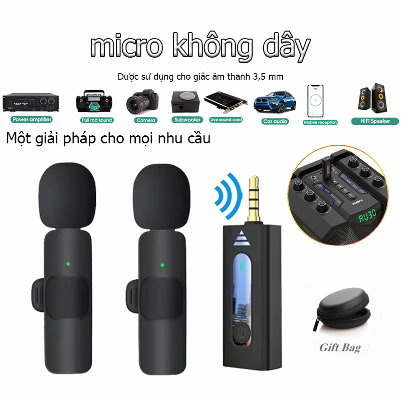 Micro Không Dây 2.4G Hp Vlog Youtuber Di Động Lavalier Mic Cho Iphone Và Android Micro Phát Trực Tiếp Condenser