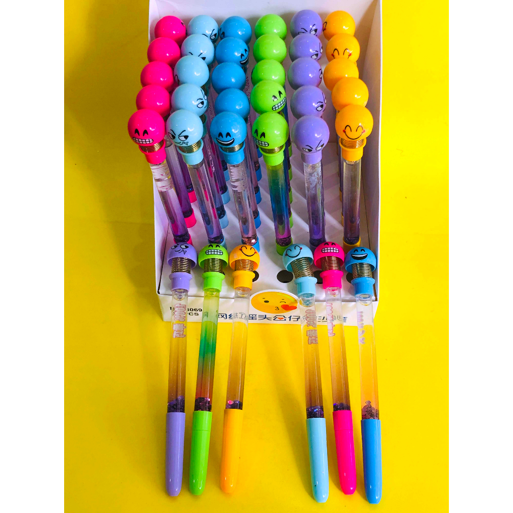 Bút bi lò xo thú nhún emoji kim tuyến có thể viết giá LỖ BÁN CHO VUI