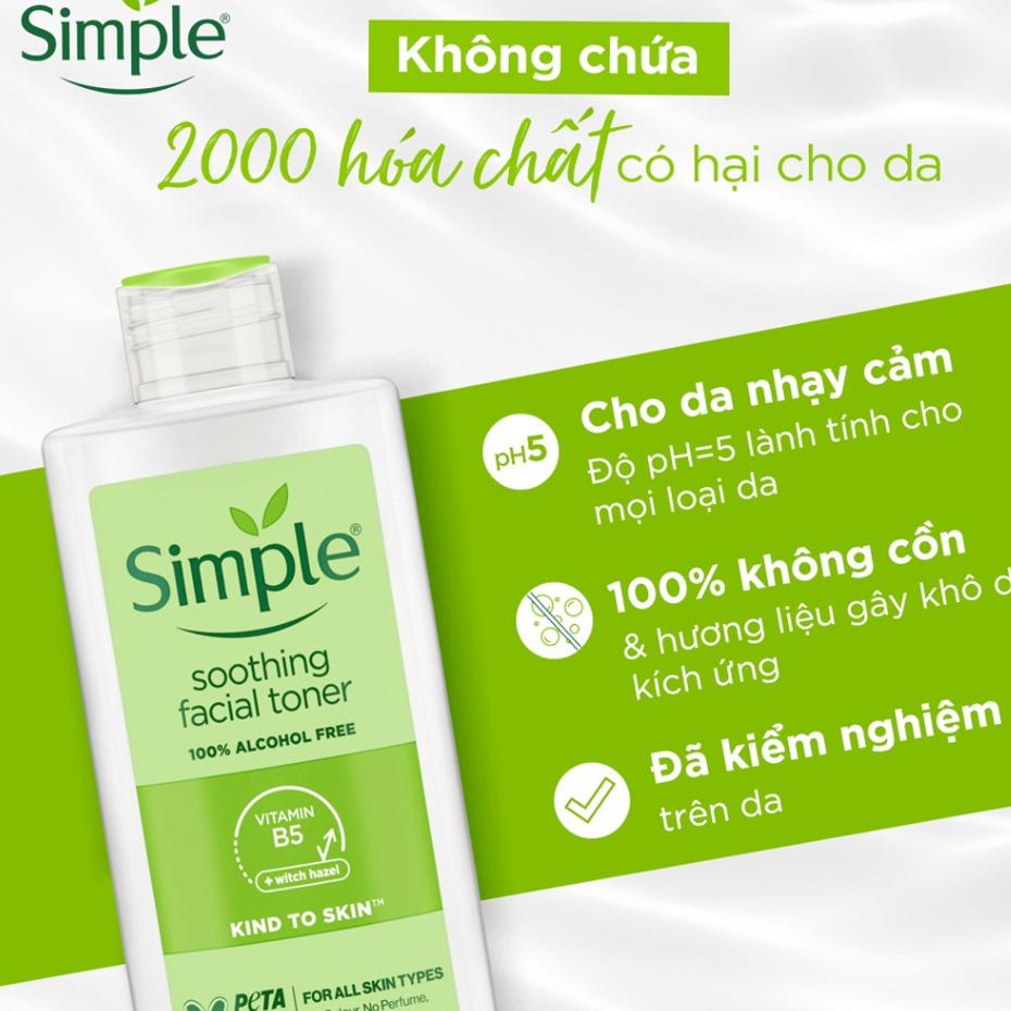 Nước Hoa Hồng Simple Kind To Skin Soothing 200ml