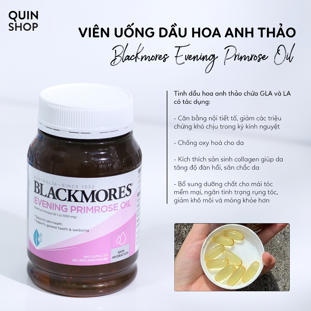 Viên Uống Tinh Dầu Hoa Anh Thảo Blackmores Evening Primrose Oil