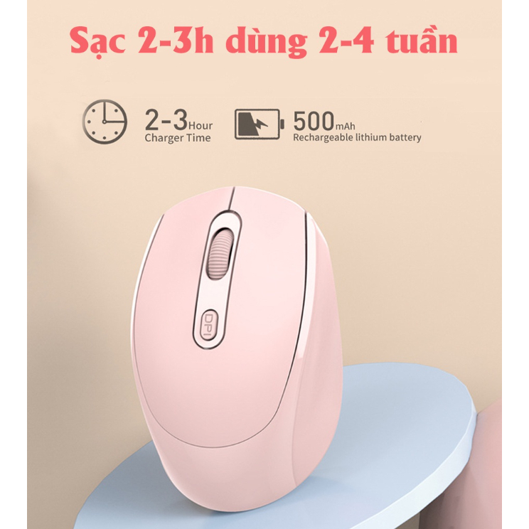 Chuột không dây pin sạc PIX-LINK P100, chống ồn, DPI1600 dùng cho máy tính, laptop, tivi -Chính Hãng SHOP ĐẶC BIỆT