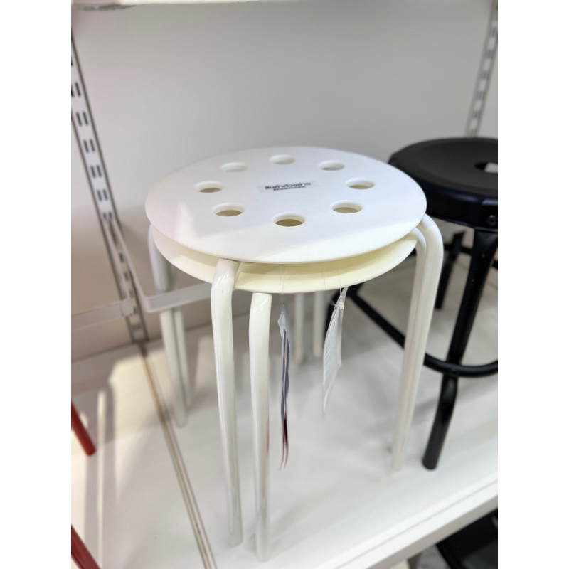 Ghế đẩu cao 45cm MARIUS màu trắng IKEA Chính Hãng