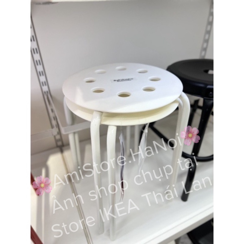 Ghế đẩu cao 45cm MARIUS màu trắng IKEA Chính Hãng