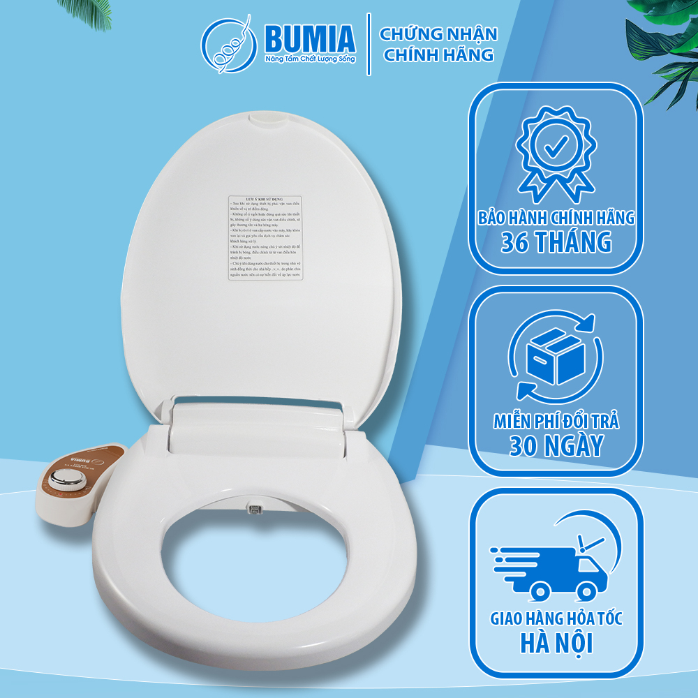 (Kho Hà Nội) Nắp bồn cầu tự rửa vệ sinh hậu môn và vệ sinh cho phụ nữ Bumia bidet Bm01-V, vòi xịt vệ sinh thông minh