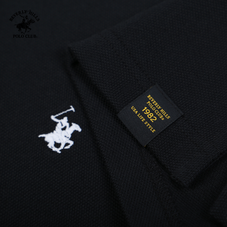 Beverly Hills Polo Club - Áo polo Ngắn tay Nam Slim Fit BK BLACK- BHPC PMSSS23TL052