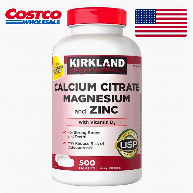 Canxi Calcium Citrate Magnesium Zinc D3 500 viên Kirkland