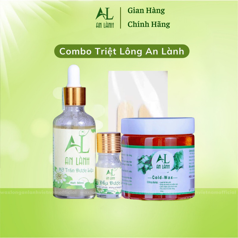 Combo Triệt Lông Vĩnh Viễn An Lành [ 1Wax+1Mỡ trăn+1 tinh dầu dược liệu+1Set Giấy và 2Que]