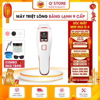 Máy triệt lông vĩnh viễn băng lạnh 9 cấp mini IPL PRO Đa năng, Trẻ hóa da, Triệt lông vĩnh viễn Bảo Hành 12T Qstore