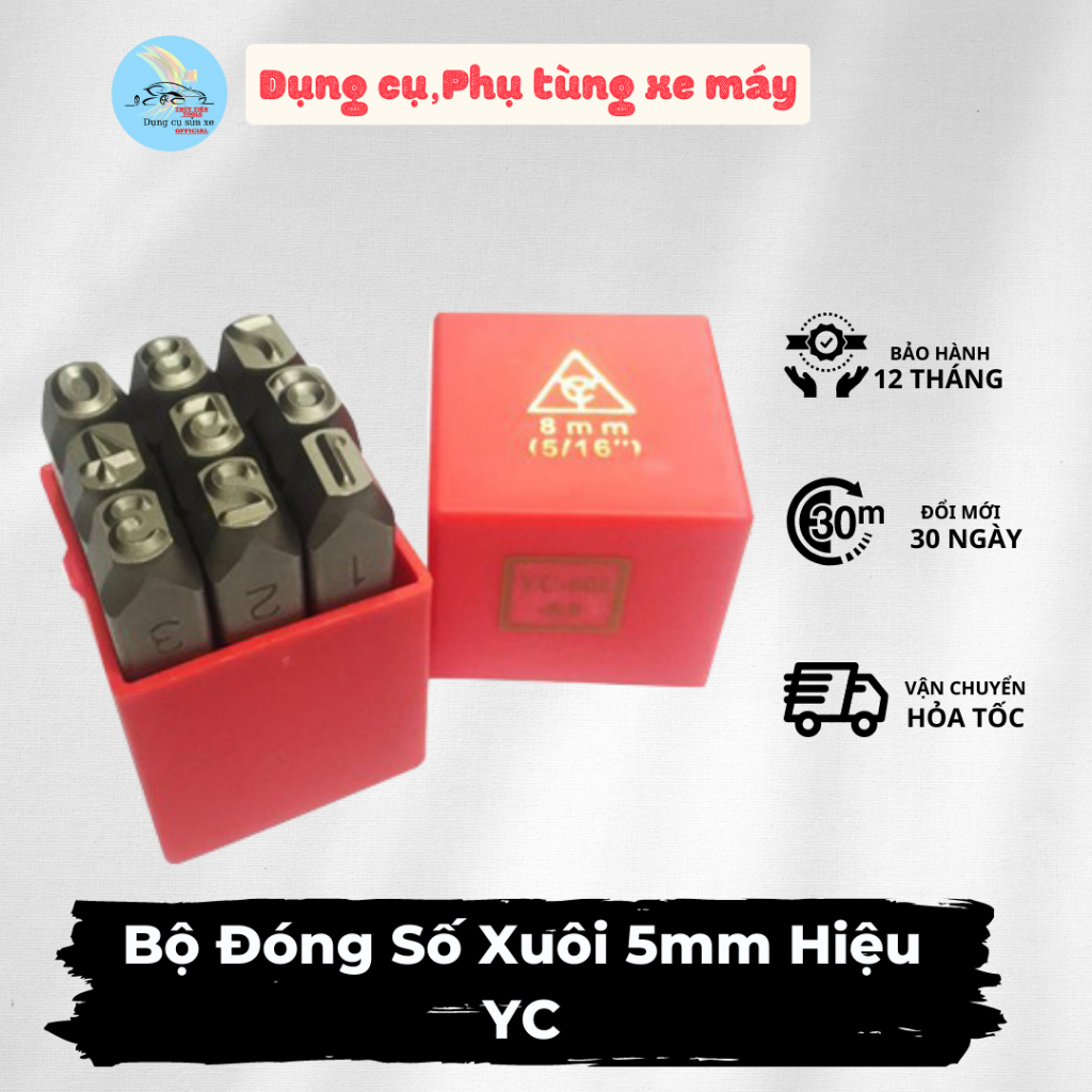Bộ Đóng Số Xuôi 5mm Hiệu YC