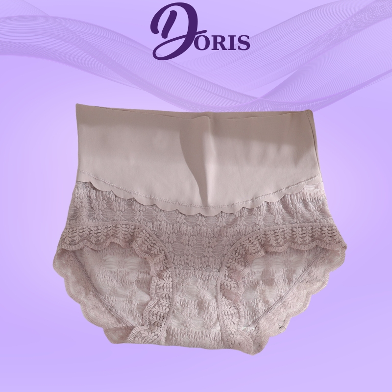 Quần Lót Nữ Nylon Phối Ren Lưng Cao Mềm Mại, Có Độ Kháng Khuẩn DORIS 666