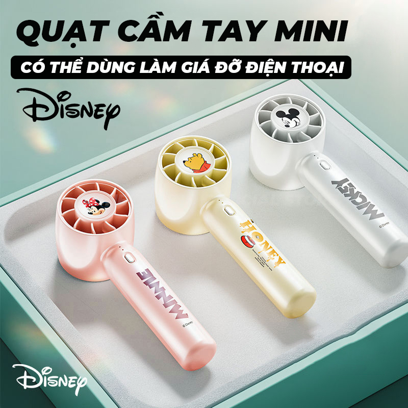 Quạt Cầm Tay Mini Disney H18 Quạt tích điện mini cầm tay để bàn nhỏ gọn 3 tốc độ gió