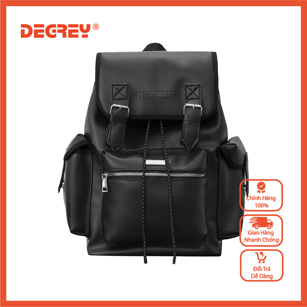 Balo Degrey Leather Flap Backpack - DLFB