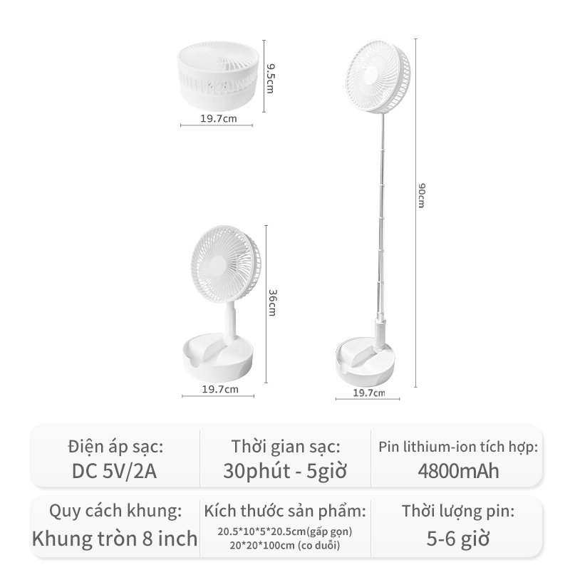 Quạt để bàn xách tay Simplus 8 inch DFSH004