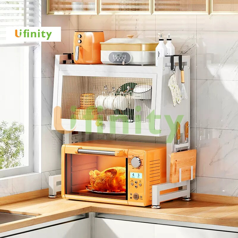 Lifinity Kệ lò vi sóng co tủ đa năng thép carbon, 1&2 tầng, nồi cơm điện, Giá để đồ nhà bếp