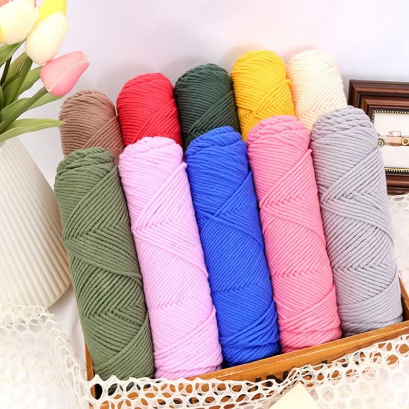 Len Cotton Love Cuộn 100gr Sợi 3mm LADYCO Bao Gồm 67 Màu Dùng Để Thêu Tranh Len Nổi Punch Needle, Móc Khăn Mũ