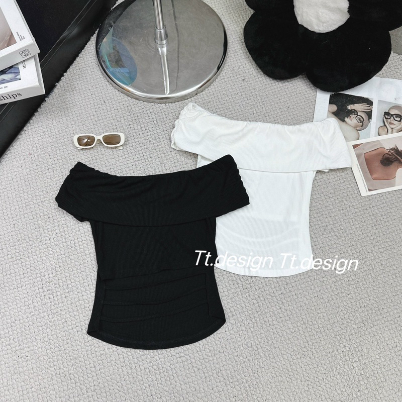 Áo trễ vai hở eo sau