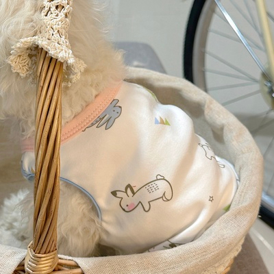 Áo thun/ba lỗ hai chú thỏ dành cho thú cưng