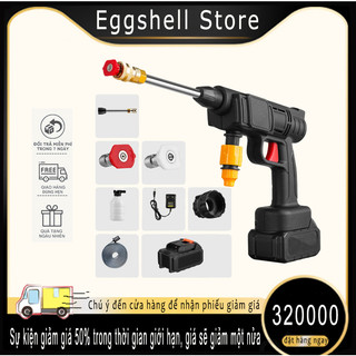 Máy rửa xe dùng pin mini, Máy xịt rửa sân vườn, Máy xịt rửa cao áp có tạo bọt tuyết tặng kèm bình tạo bọt