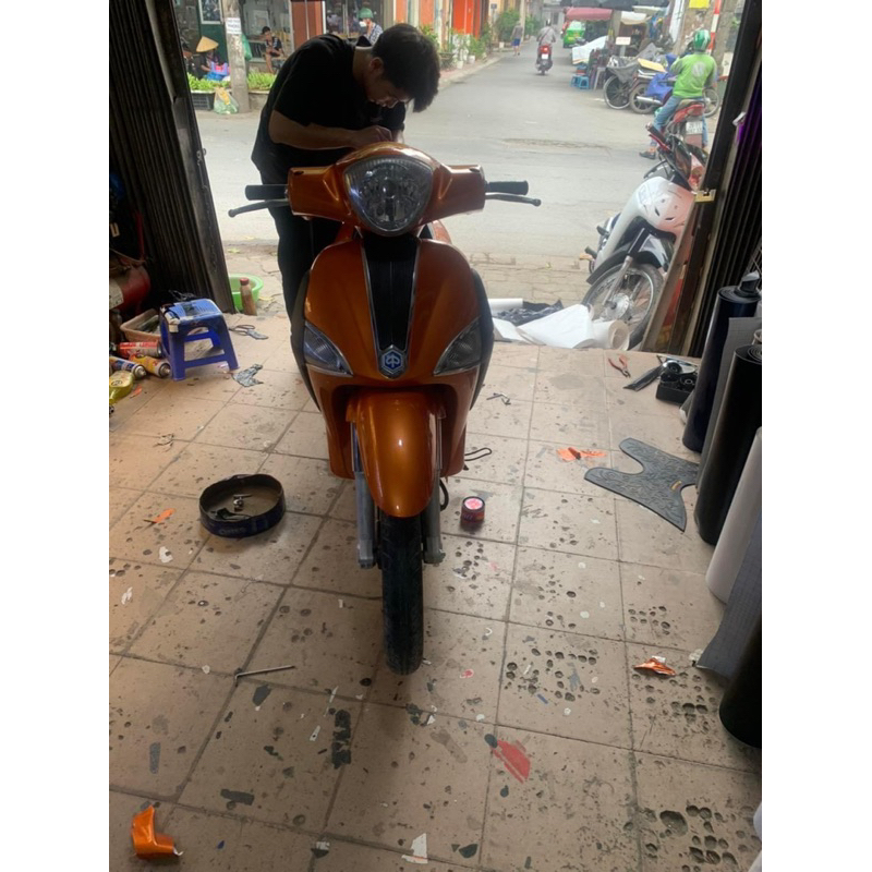 Decal màu cam bóng 3 lớp cao cấp, Decal dán xe máy ô tô