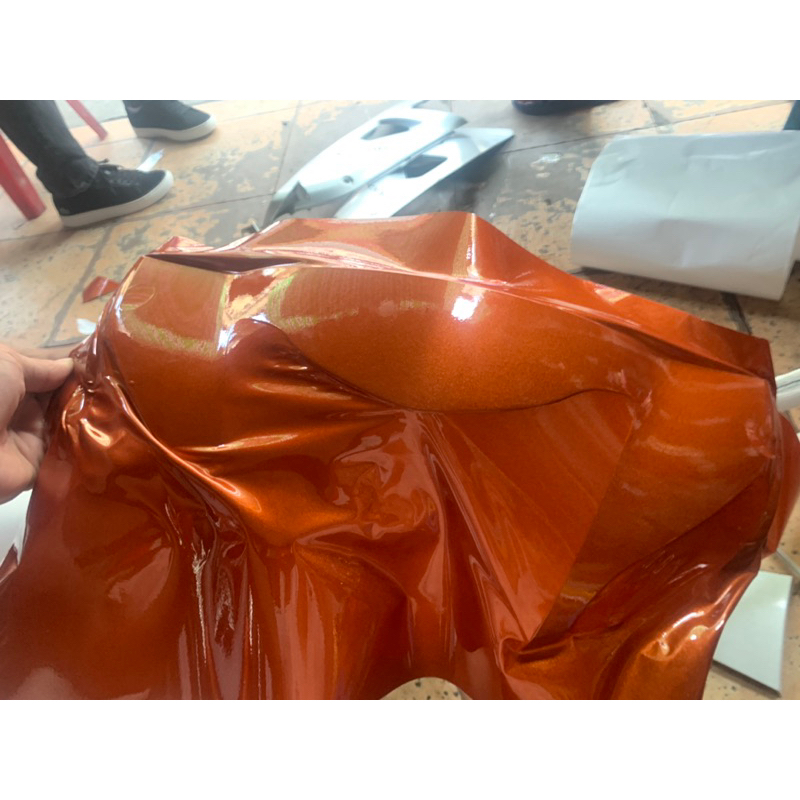 Decal màu cam bóng 3 lớp cao cấp, Decal dán xe máy ô tô