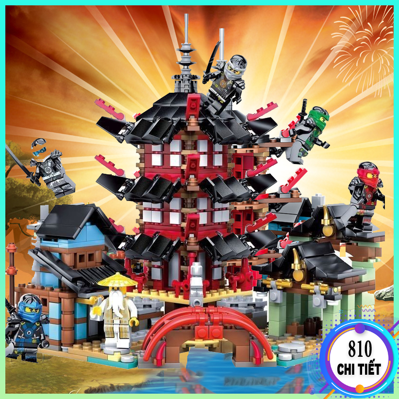 Bộ đồ chơi lắp ráp Lego Ninjago Ngôi Đền Huyền Thoại, lego xếp hình thêm 6 nhân vật Ninjago
