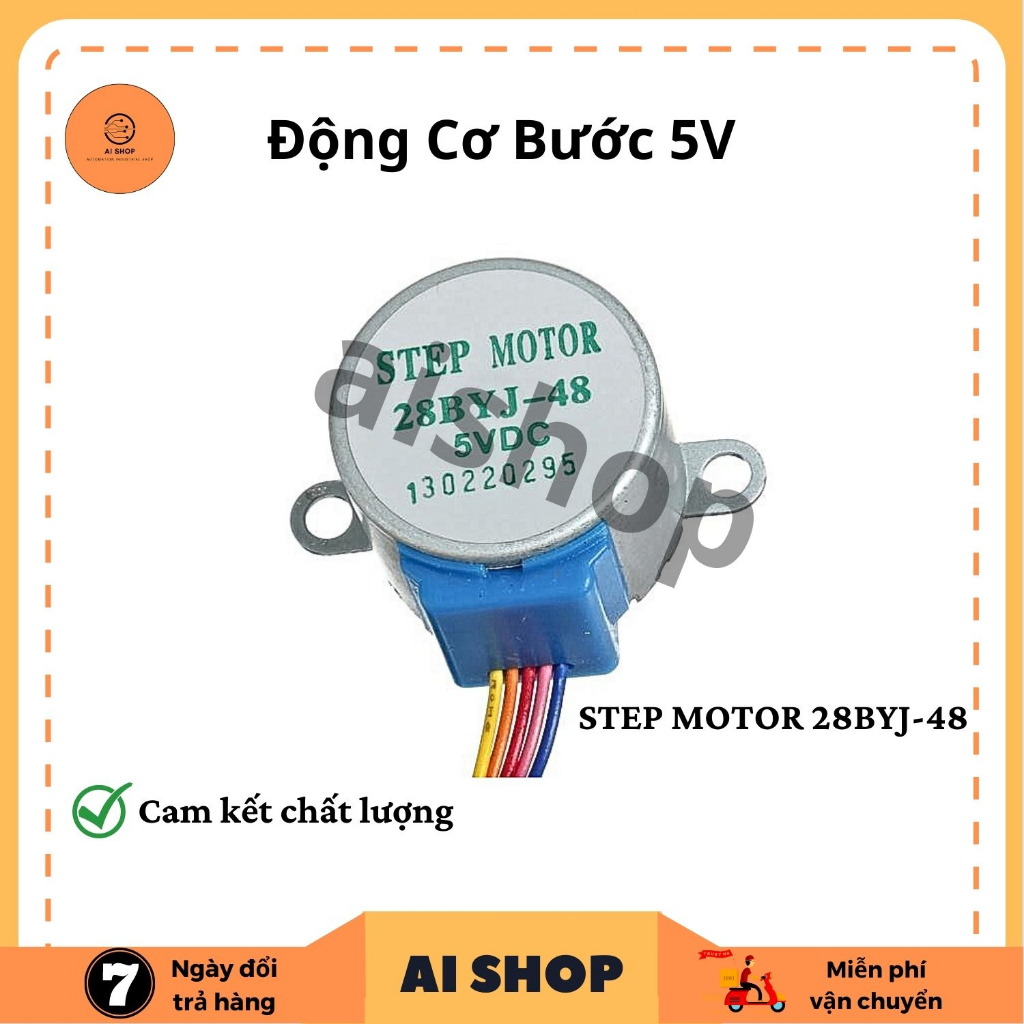 Động Cơ Bước 5V STEP MOTOR 28BYJ-48 5VDC