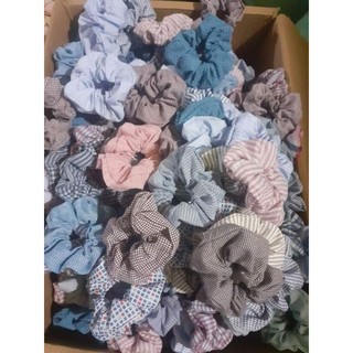 Thun cột tóc,scrunchies họa tiết kẻ