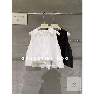 Áo sơ mi croptop sát nách bồng!