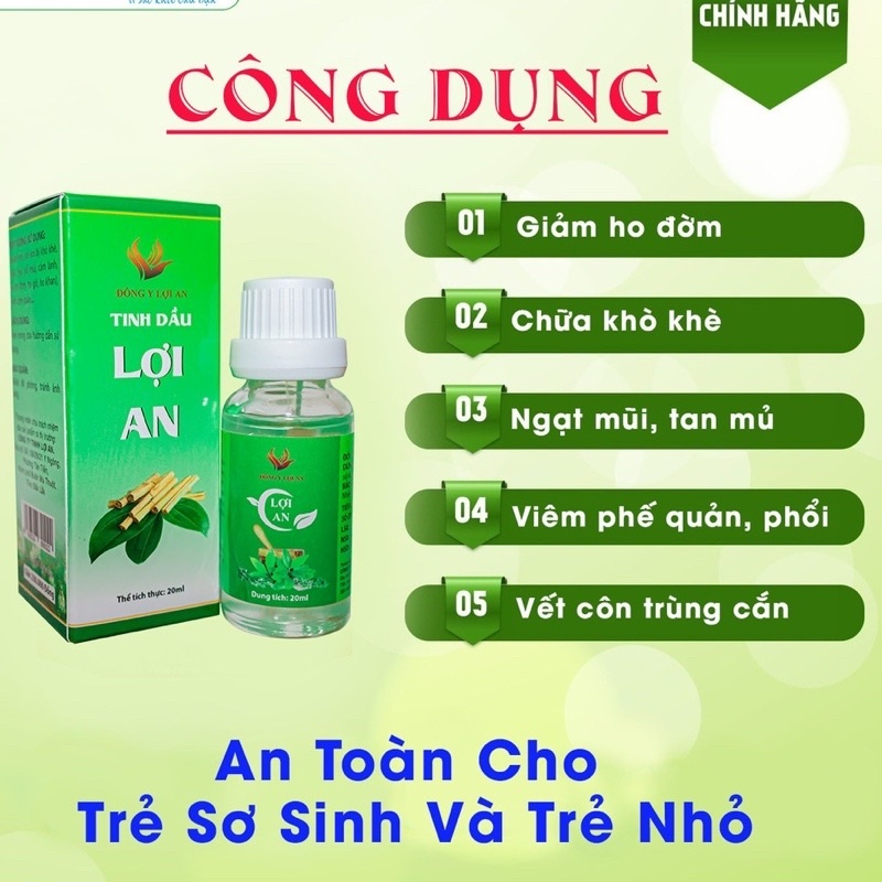 [COMBO 3] Tinh Dầu Lợi An Hết Ho, Sổ Mũi Khò Khè Hàng Chuẩn - Date Mới